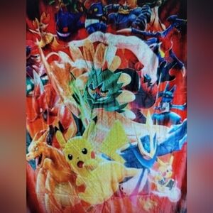 Anime Group Pokemon Tournament Inspired Fleece Throw Blanket 50x60 NEW